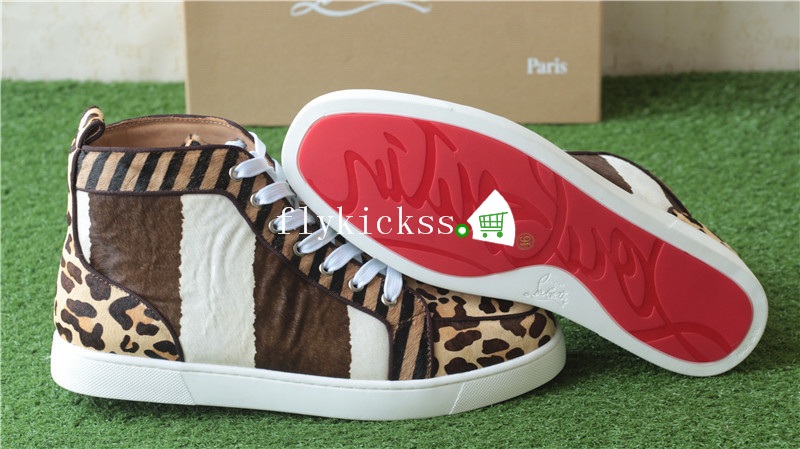 Christian Louboutin Flat Sneaker High Top Leopard Furs